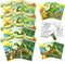 TINYMILLS Jurassic Dinosaur Coloring Book Set, 12 Books, 48 Crayons, Kids Activity Birthday Party Favors